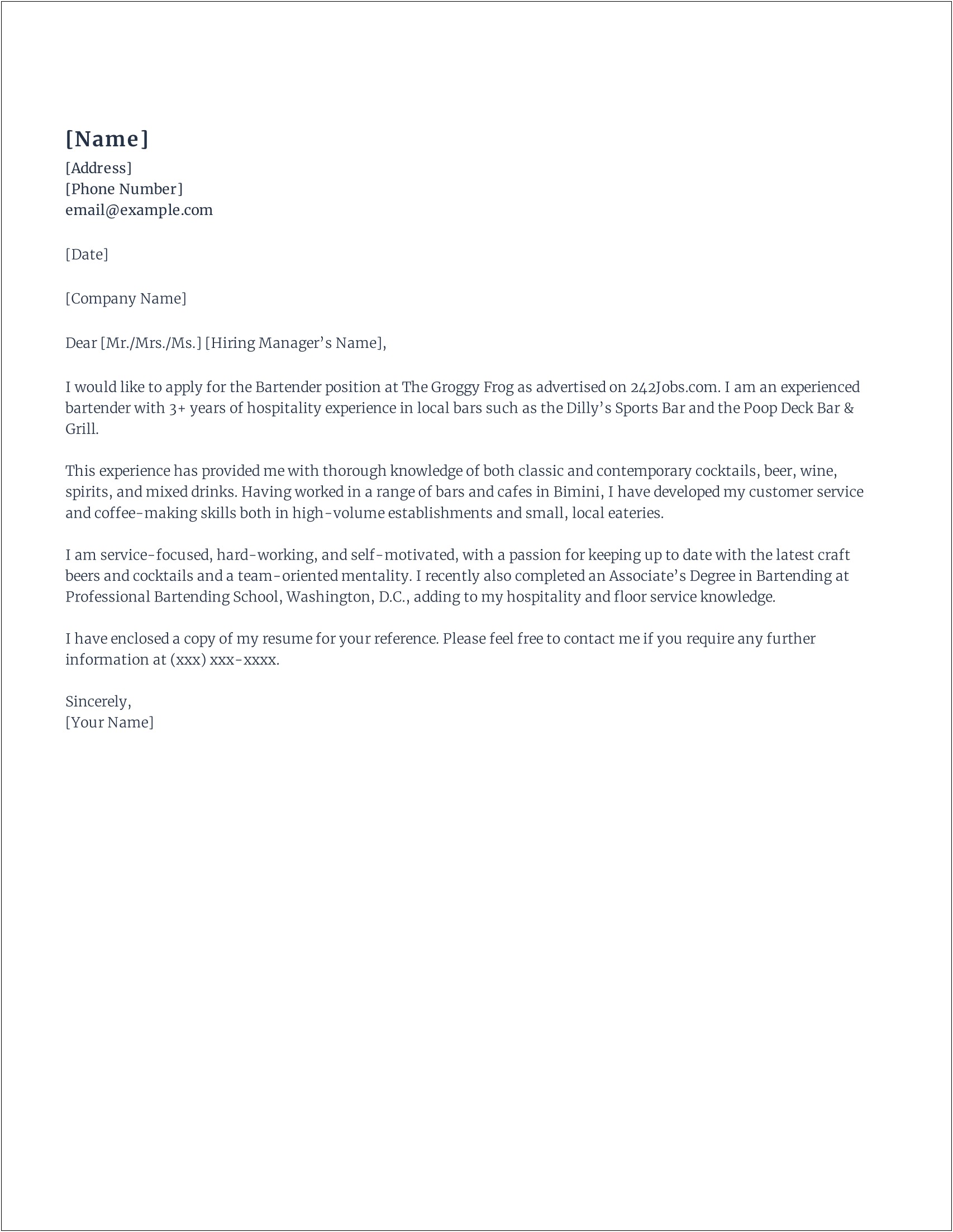 Professional Cover Letter And Resume Examples