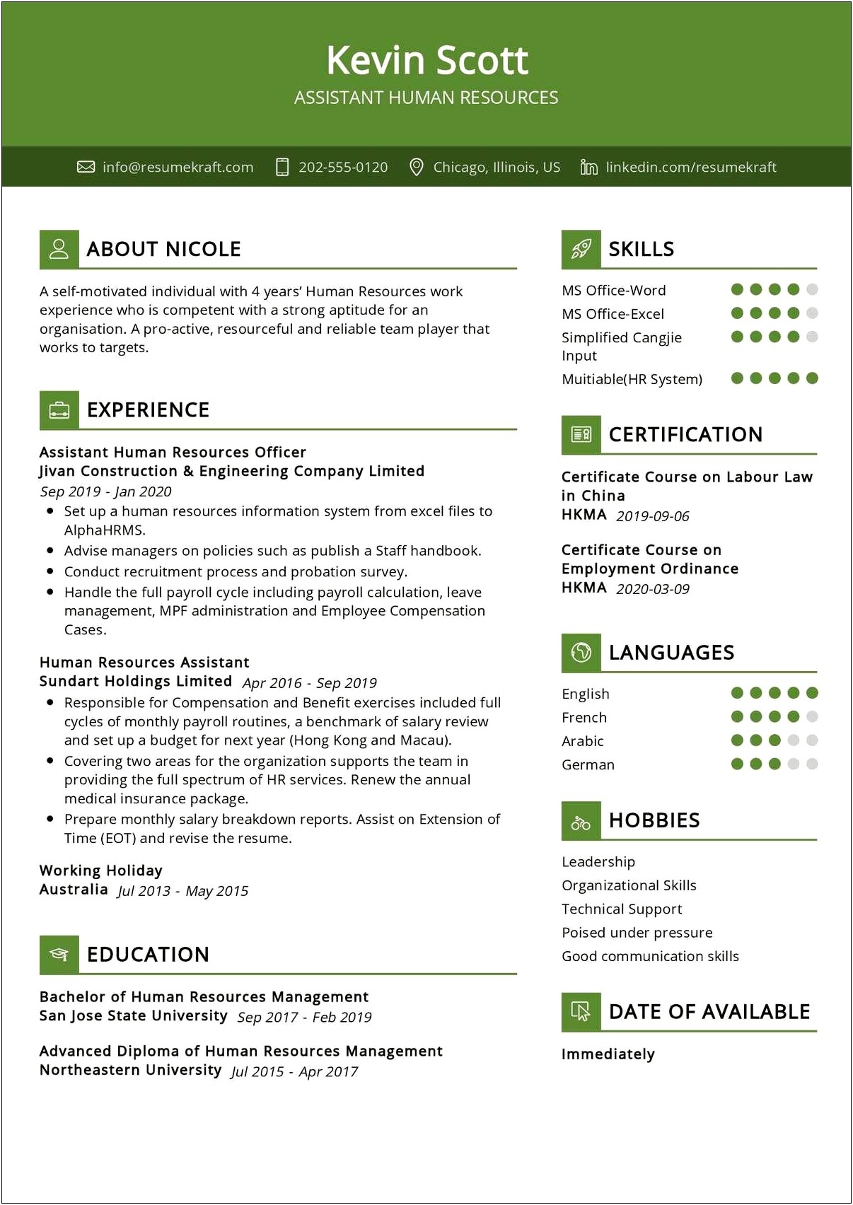 Professional Human Resources Resume Templates Free Download