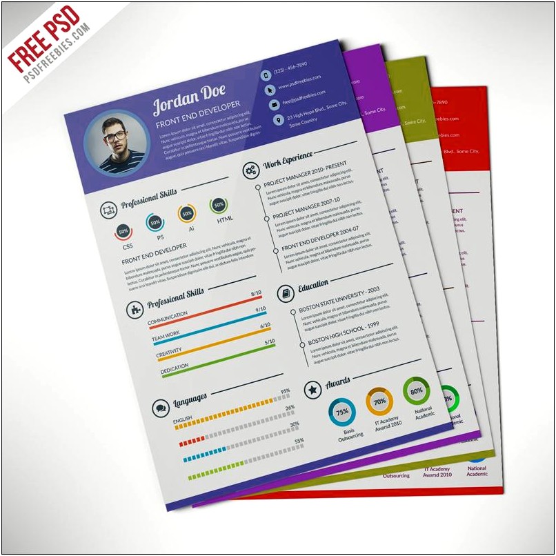 Professional Resume Template Psd Free Download