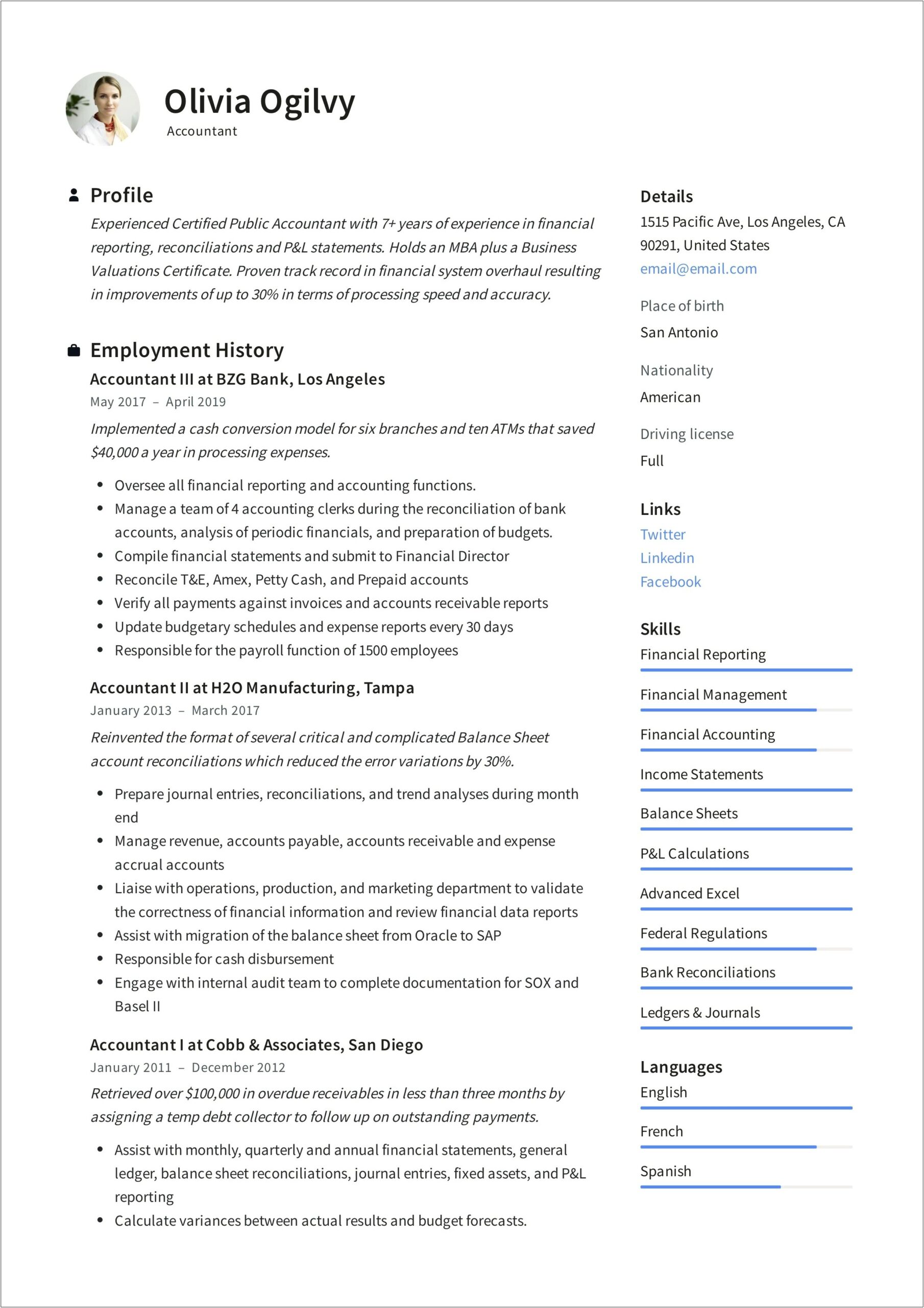 Professional Tax Preparer Resume Templates To Download