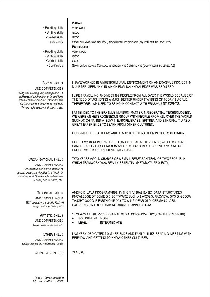 Proficiency Levels Of Languages To Put On Resume