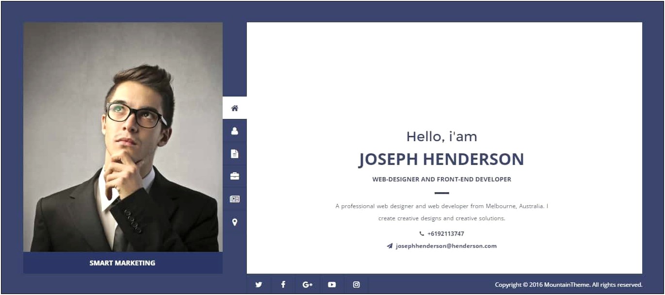 Profil Personal Vcard Resume Html Template