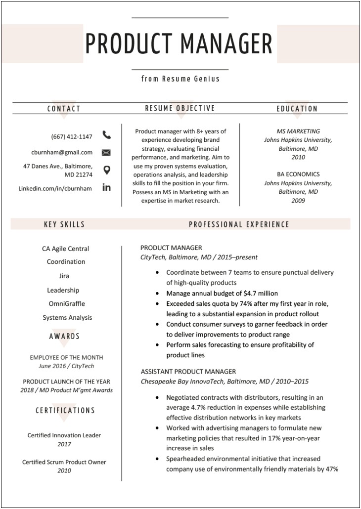 Profile Of A Manager For Resume