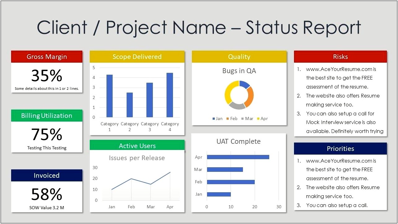 Progress Report Template For Resume Writing