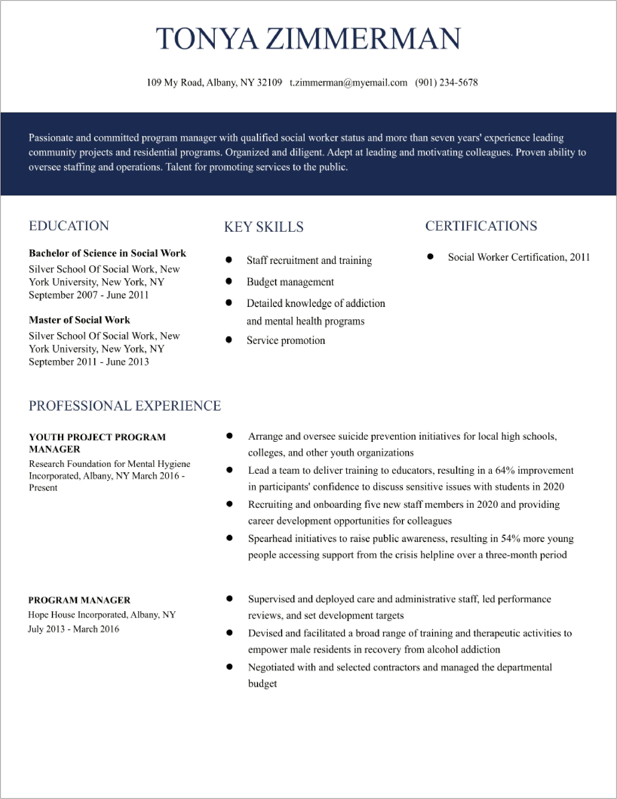 Project Management Resume Services Albany Ny