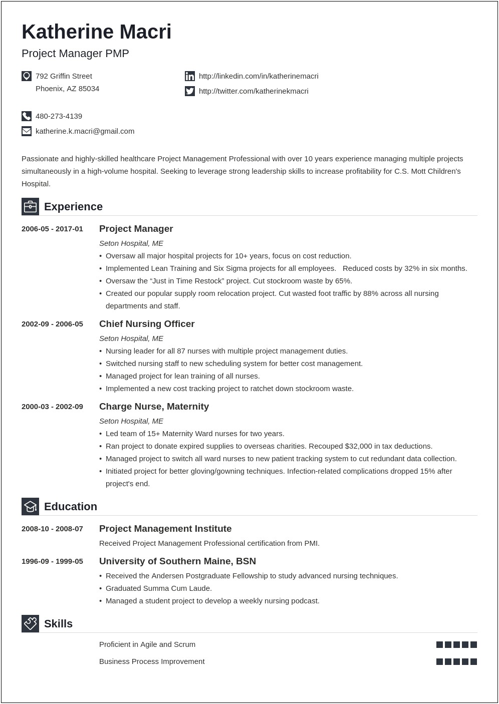 Project Management Skills In Resume Examples