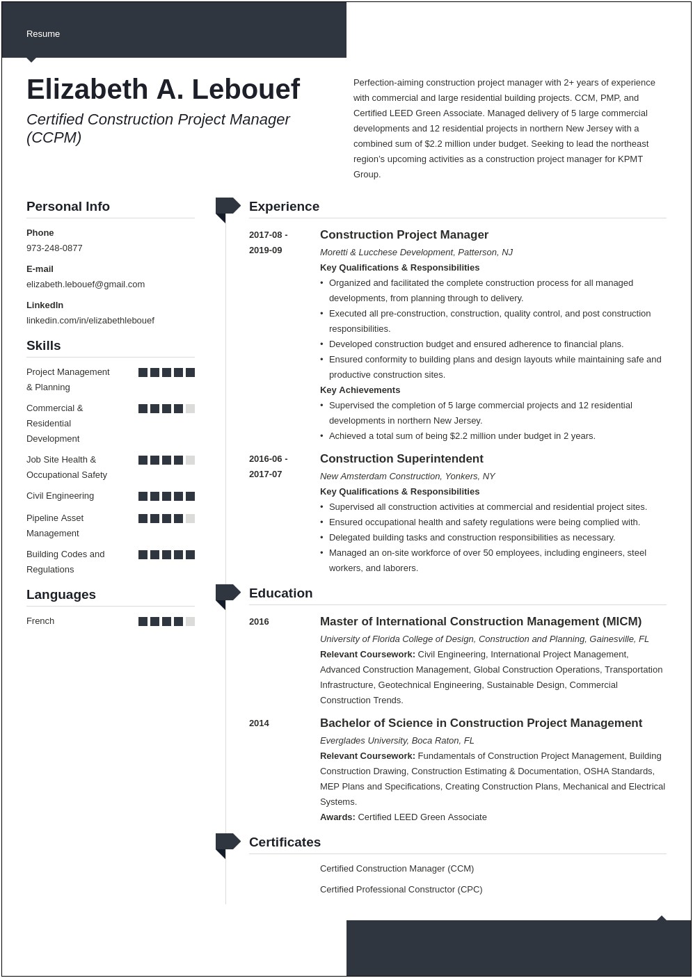 Project Manager Roofing Objective Resume Samples