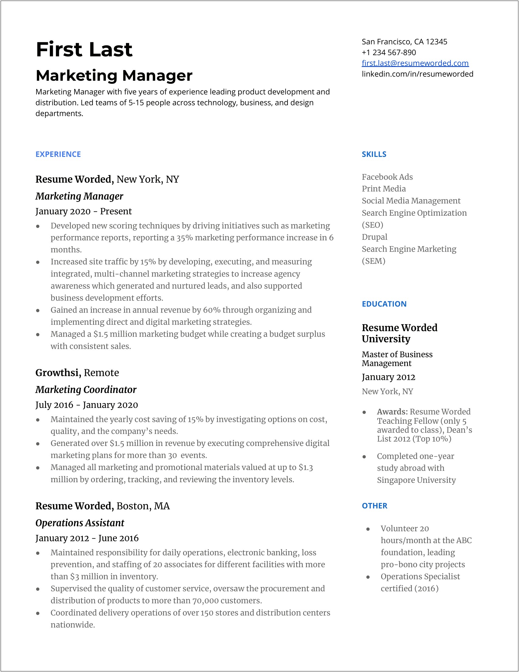 Promotional Model Resume With No Experience