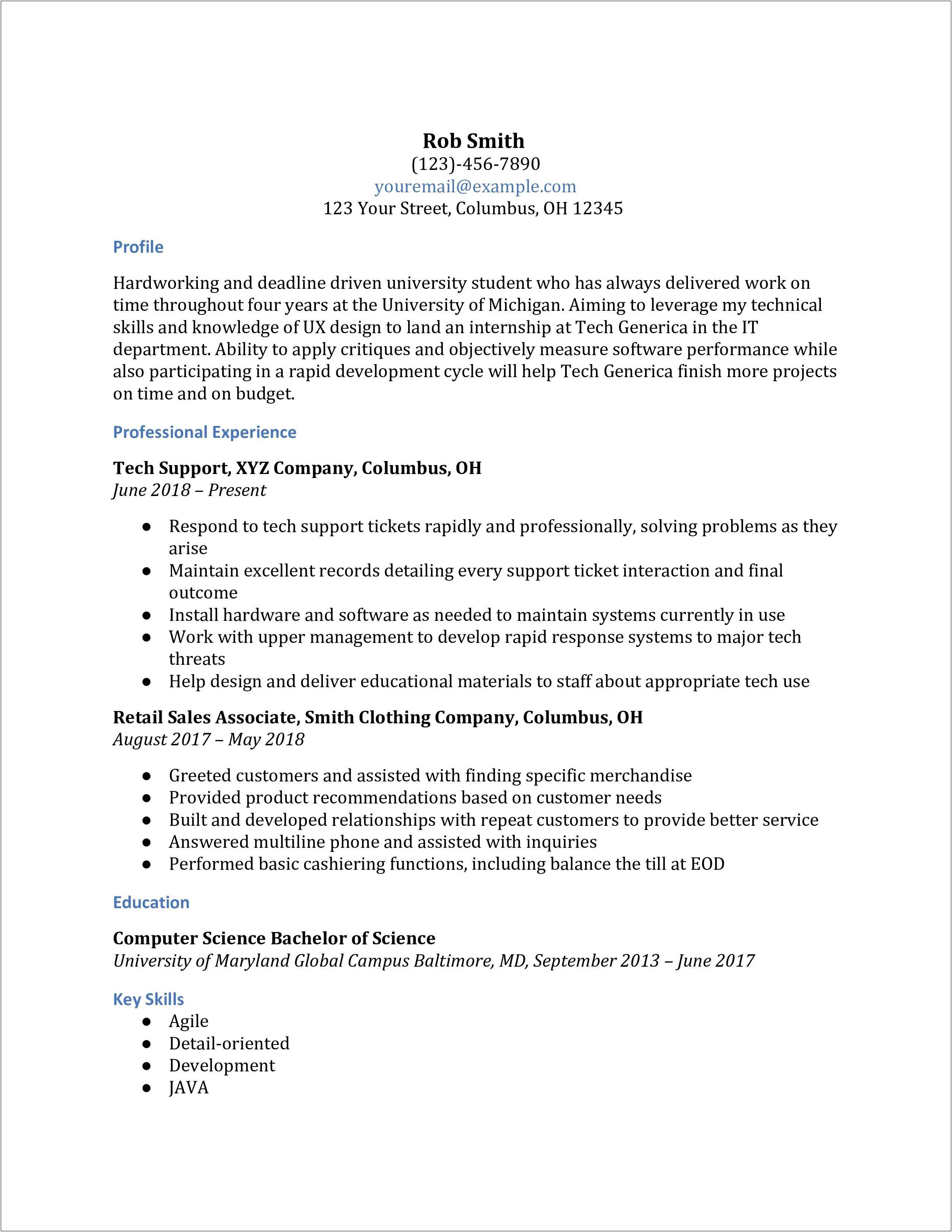 Public Health Resume Example John Hopkin University