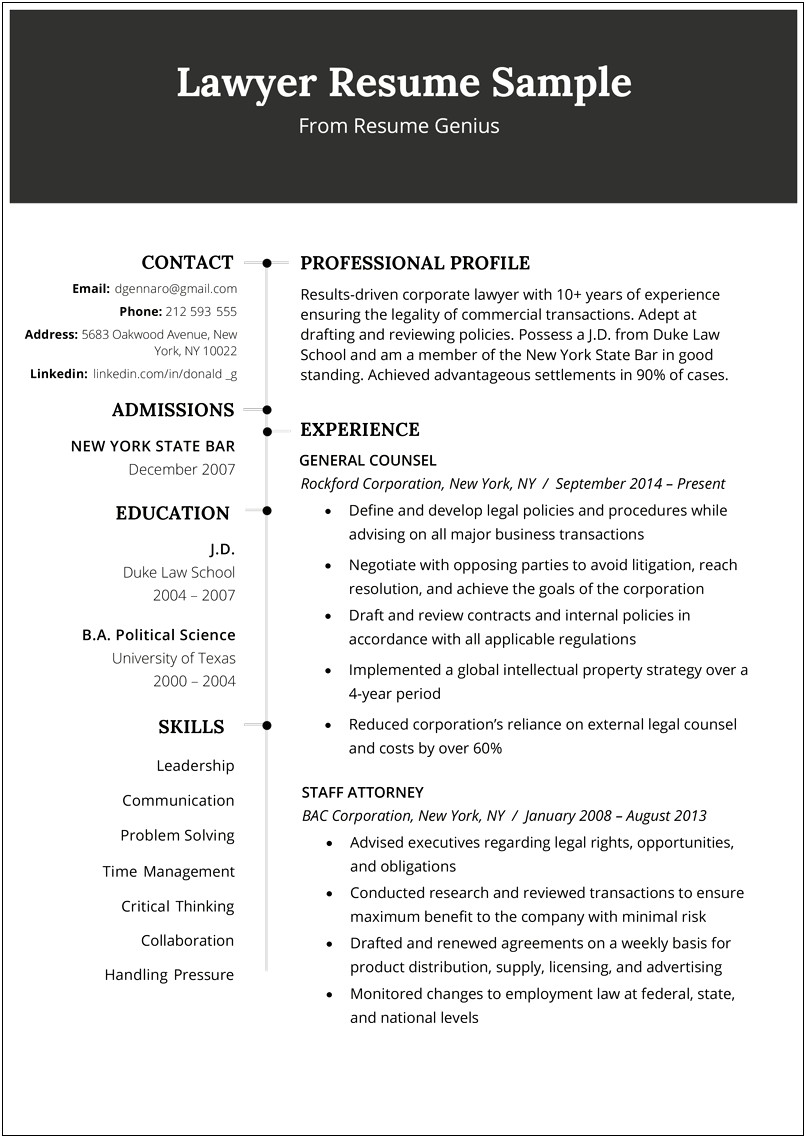 Put Hours Billed In Resume Lawyer