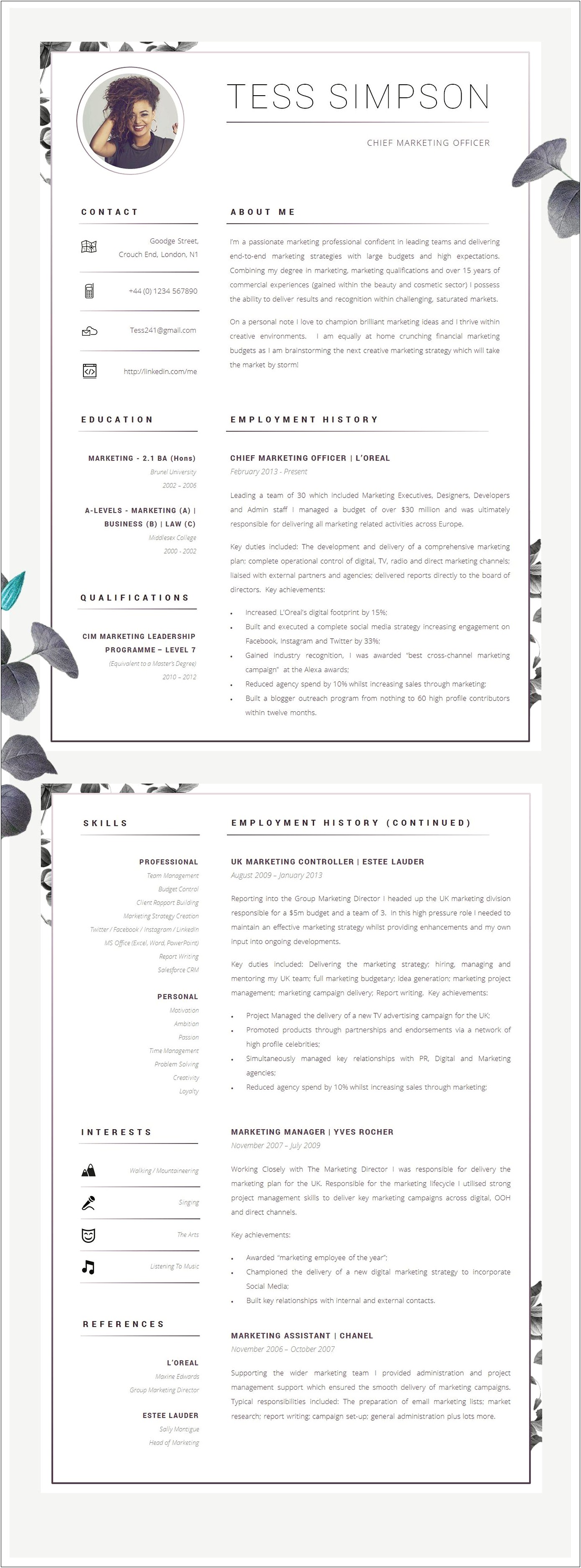 Put Ladies In Charge Resumes Template