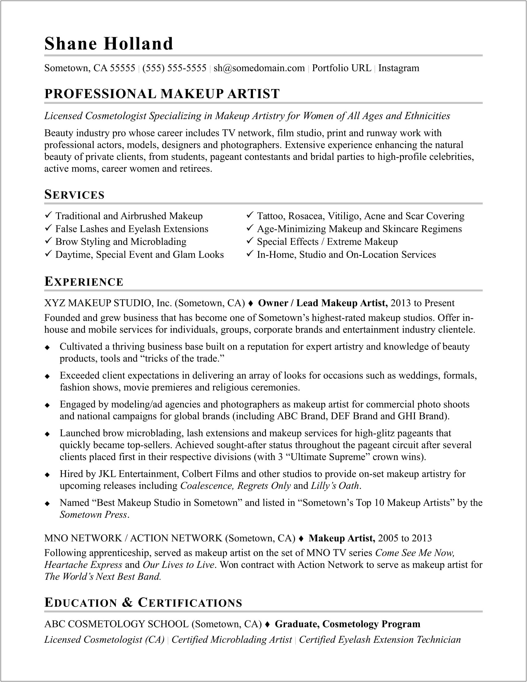 Put Serving Experience On A Film Resume