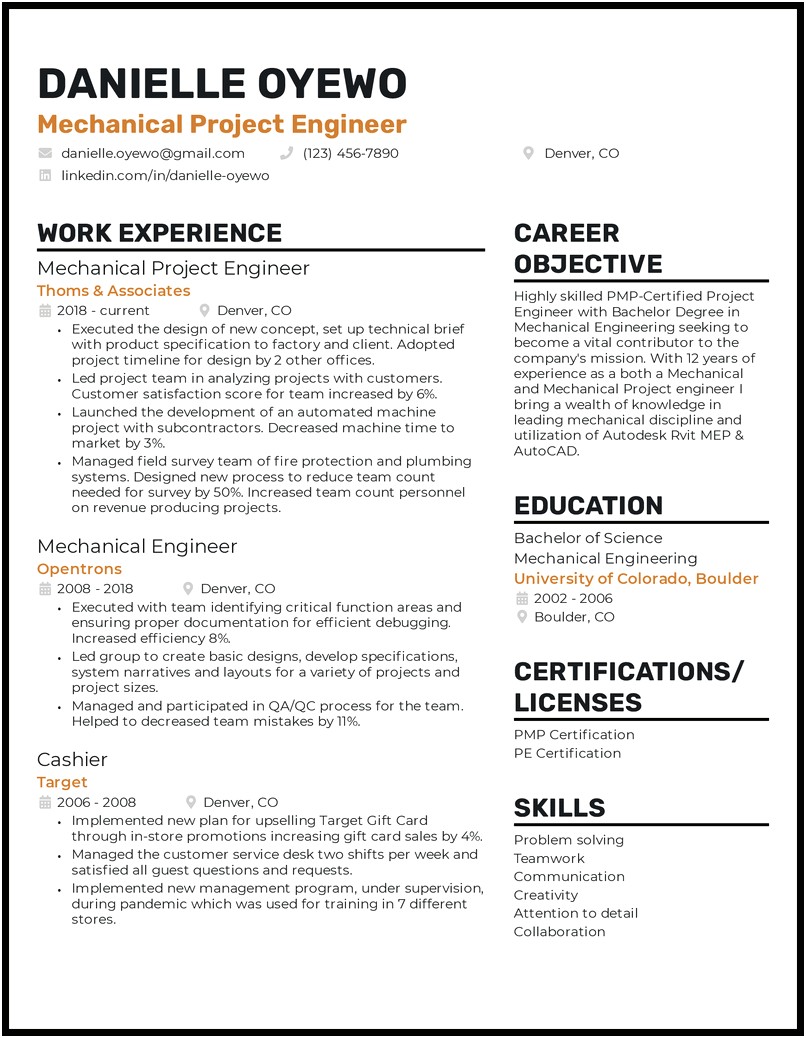 Putting A Summary In Engineering Resume