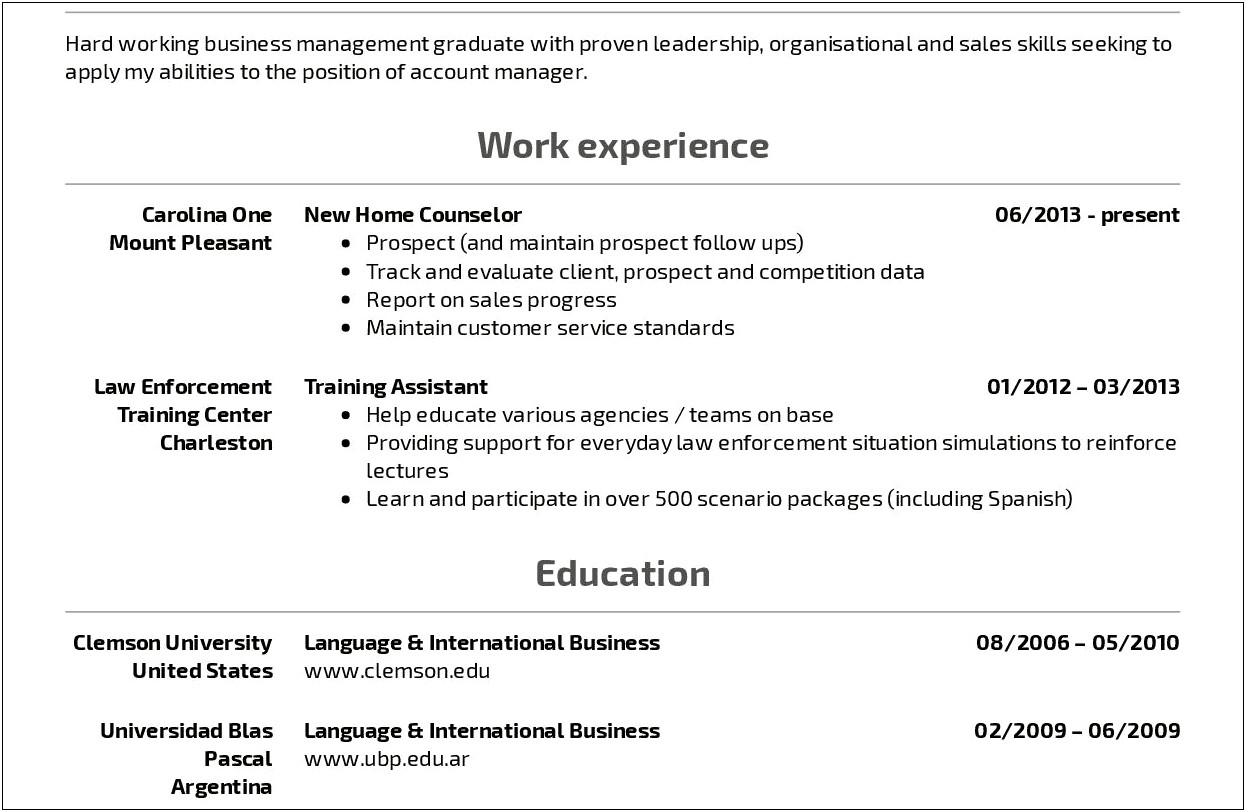 Putting Dates Of College On Resume