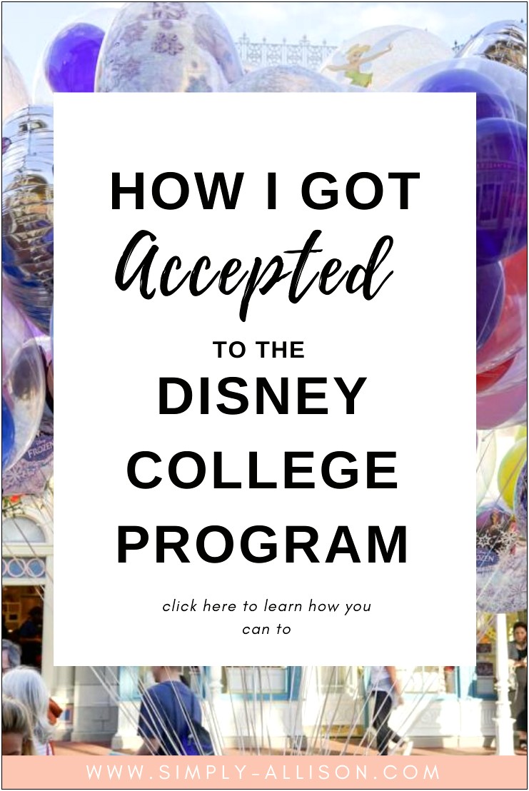 Putting Disney College Program On Resume Terming