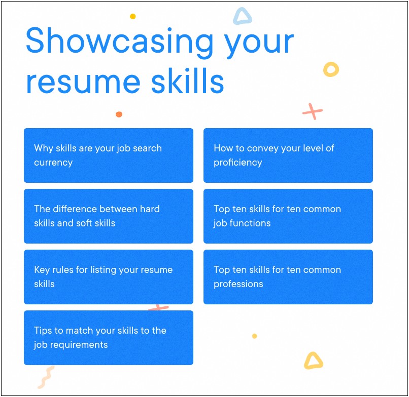 Putting List Of Skills On Resume