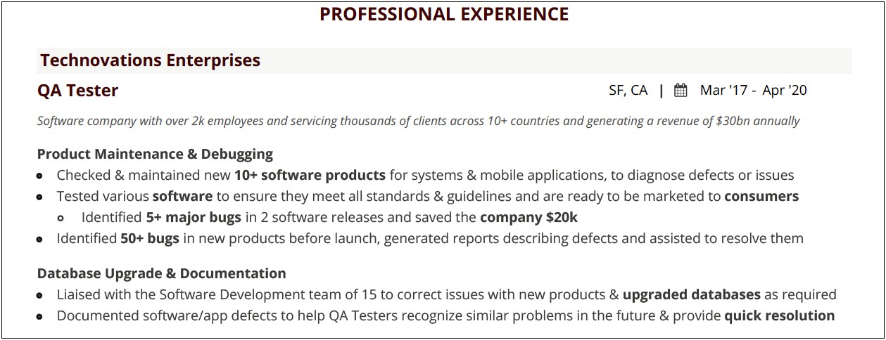 Qa Resume For 5 Years Experience