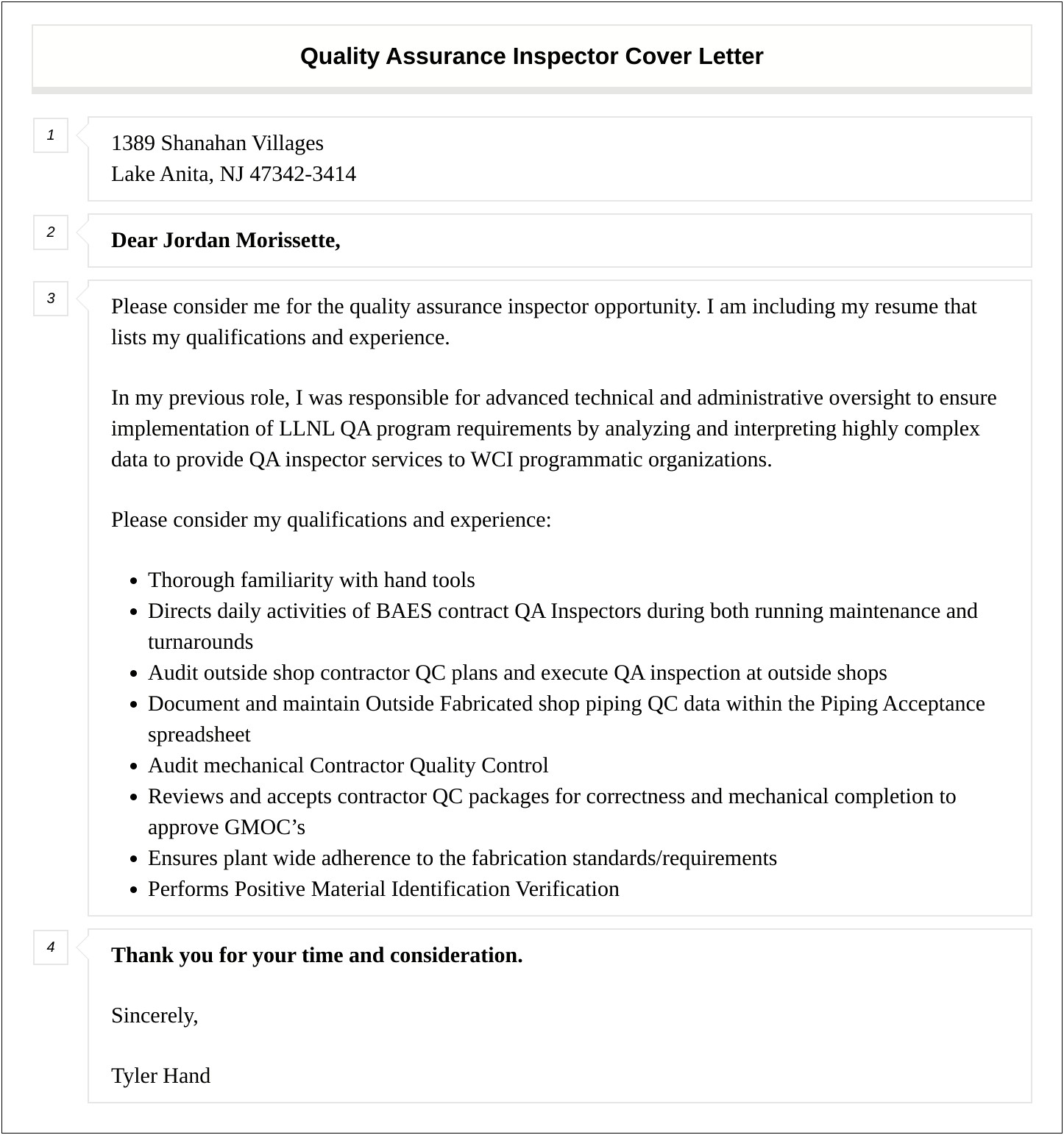 Quality Control Inspector Resume Cover Letter