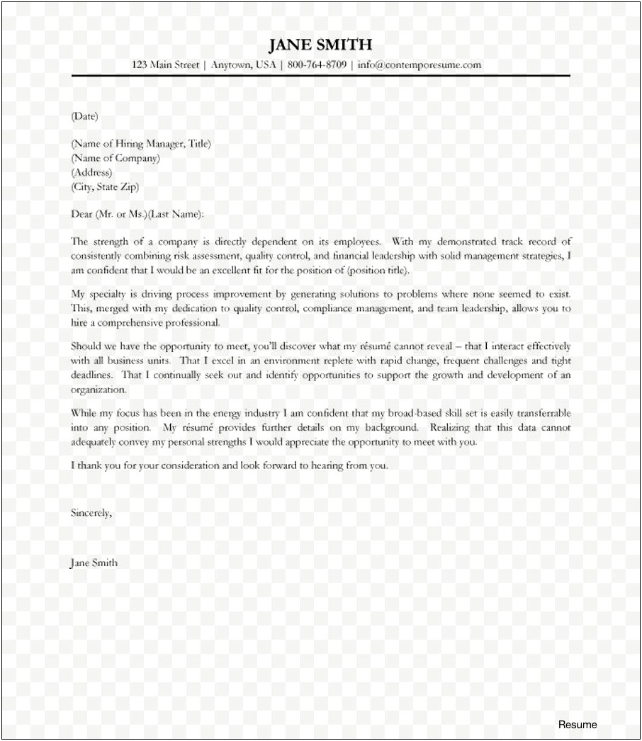 Real Estate Manager Resume Cover Letter