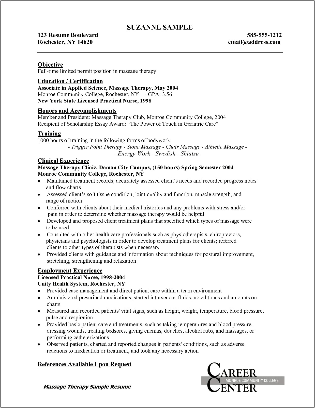 References Available Upon Request Resume Example