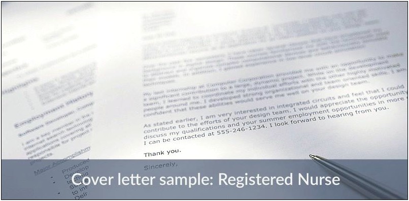 Registered Nurse Resume Cover Letter Examples
