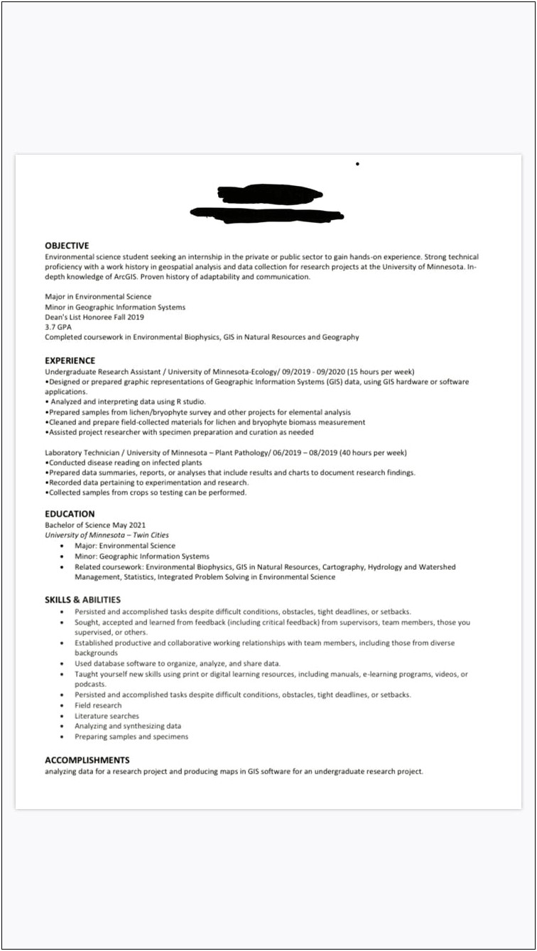 Research Assistant Data Gathering Sample Resume