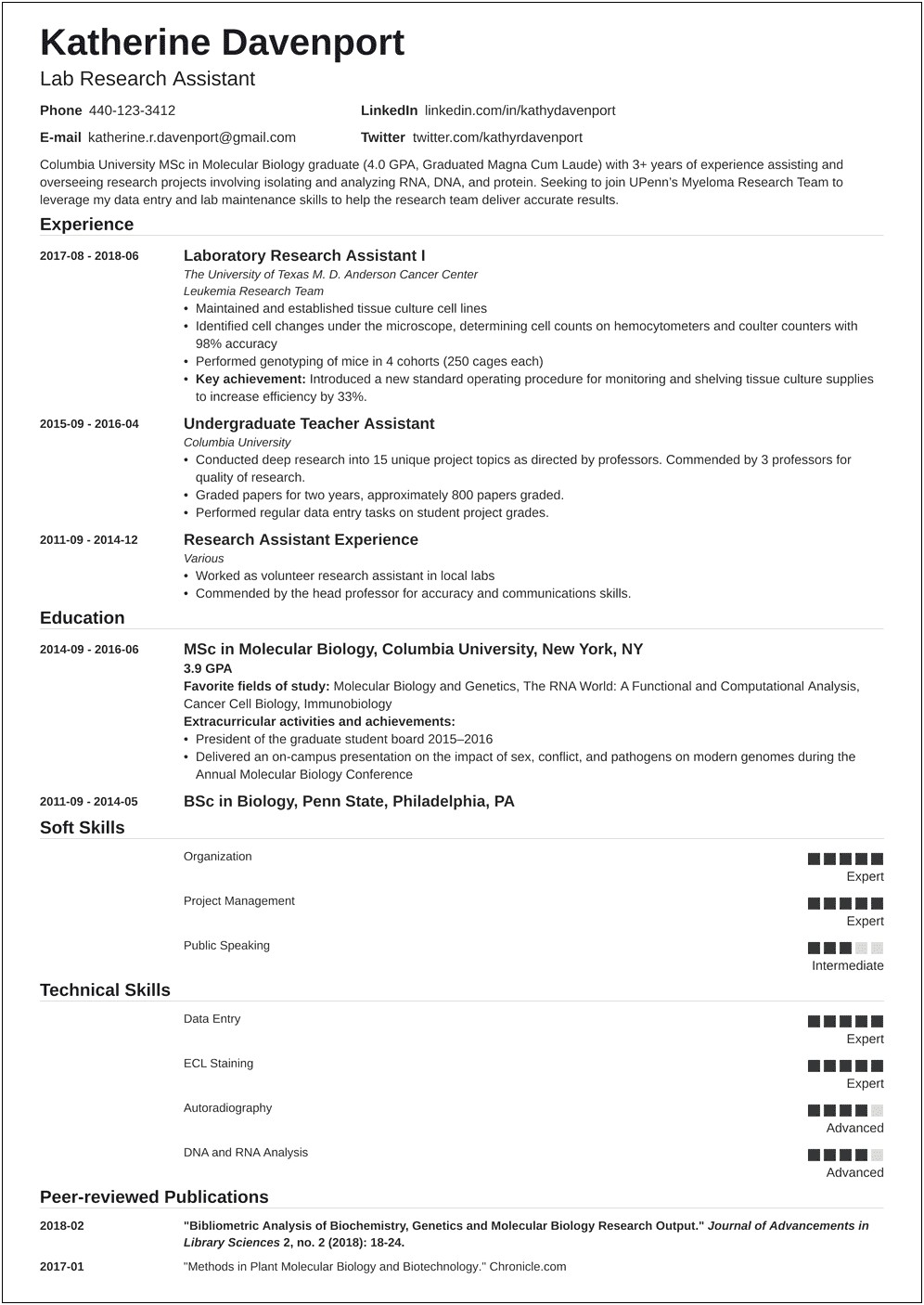 Research Skills To List On Resume