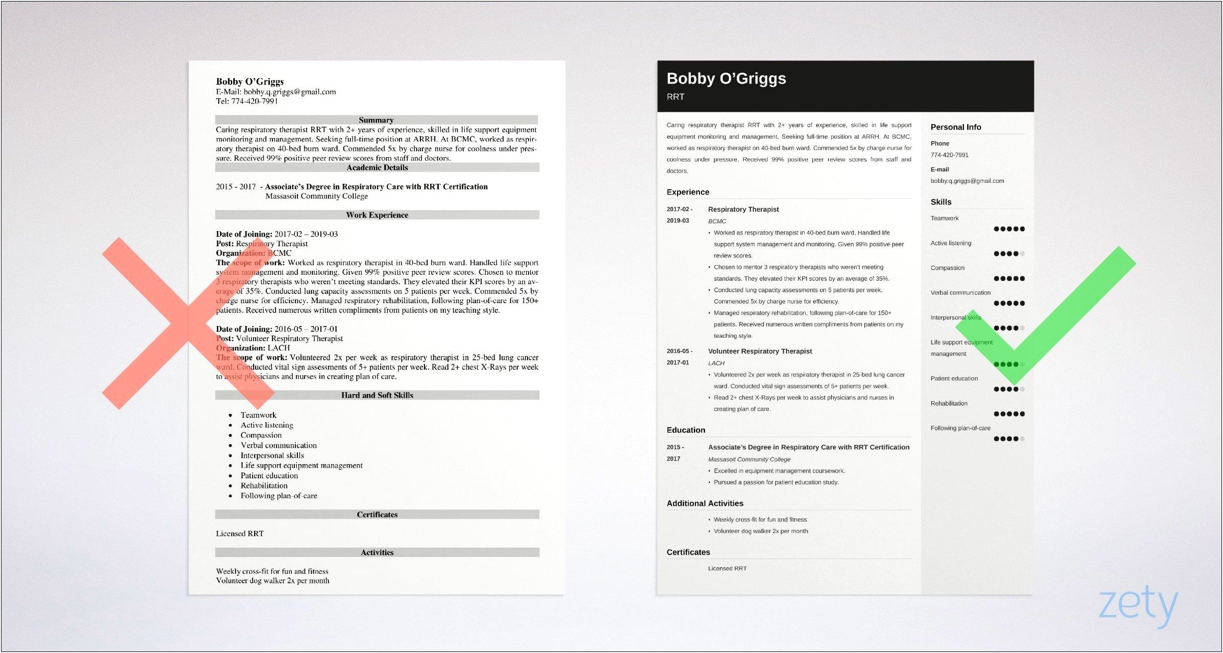 Respiratory Therapist Resume Samples Entry Level