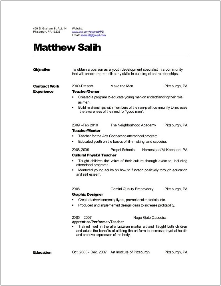 Responsibilities Of A Sunday School Teacher Resume