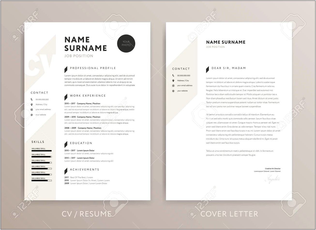 Resume And Cover Letter Mockup Free