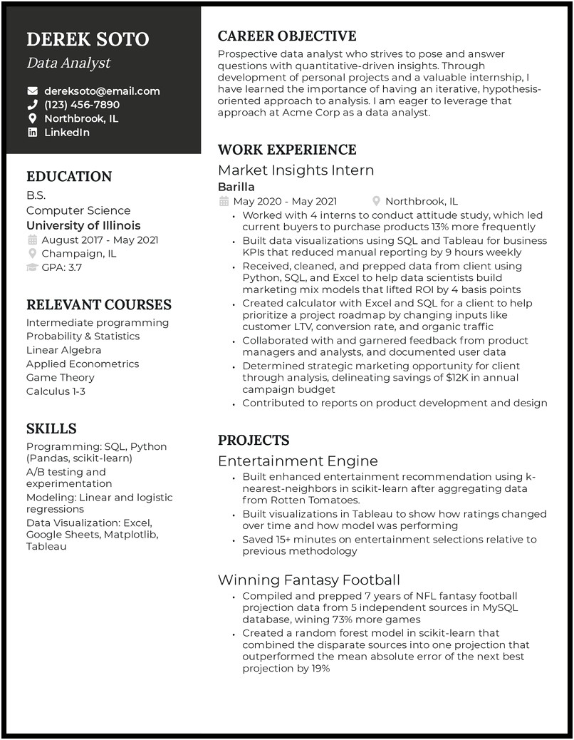 Resume Best Way To Say Did Analysis