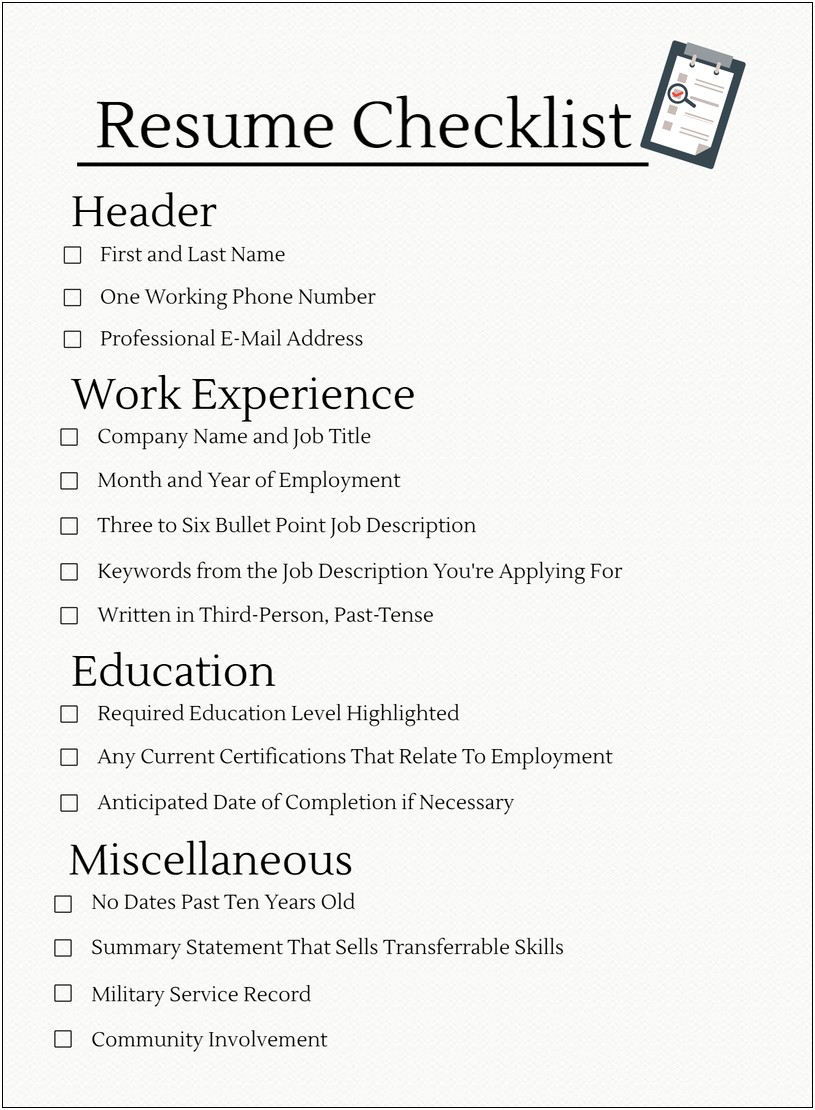 Resume Bold Job Title Or Place