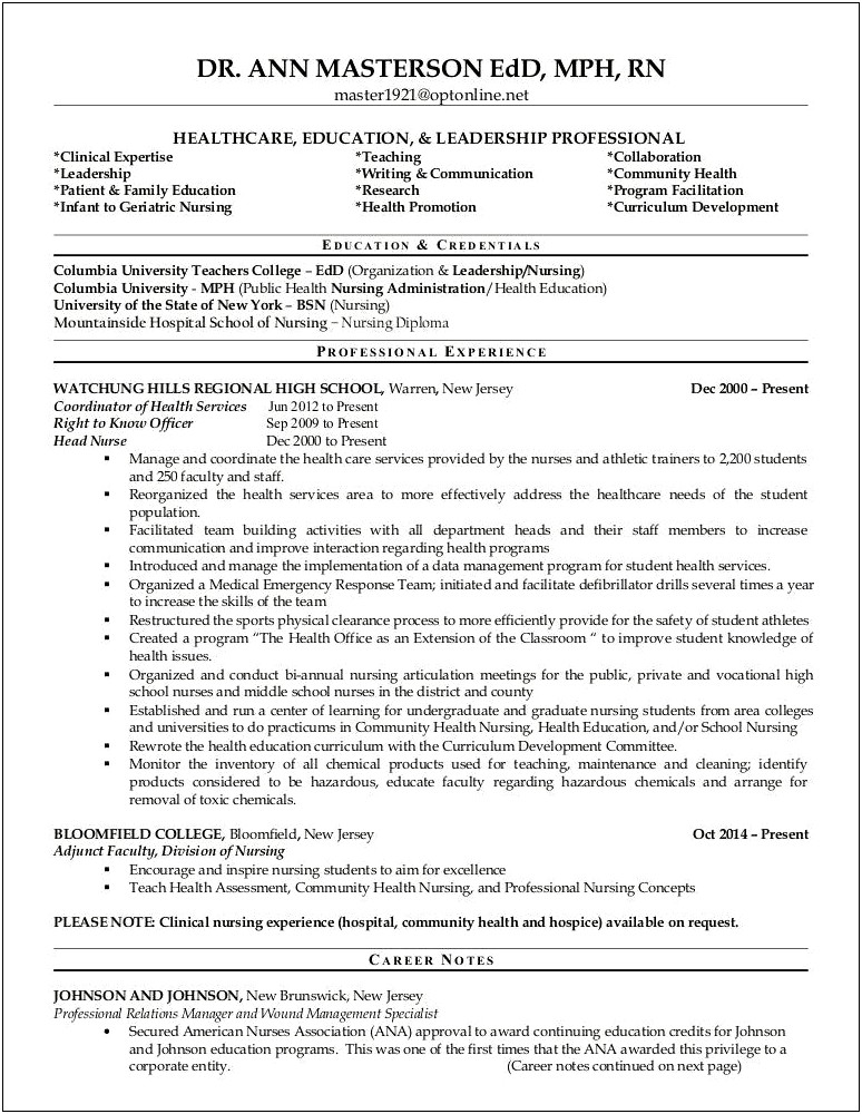 Resume Continuing Experience On Next Page