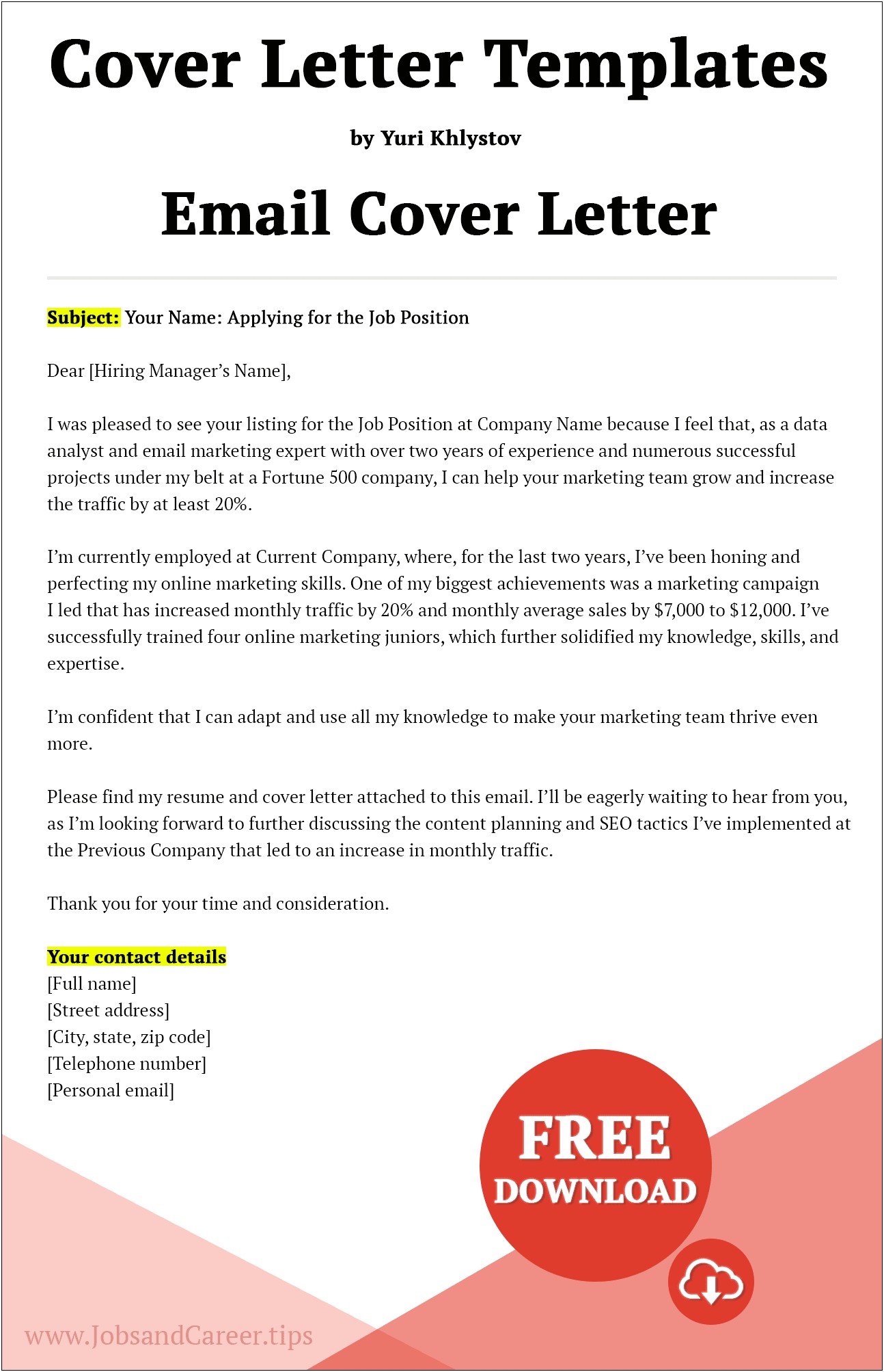 Resume Cover Letter For Current Employer