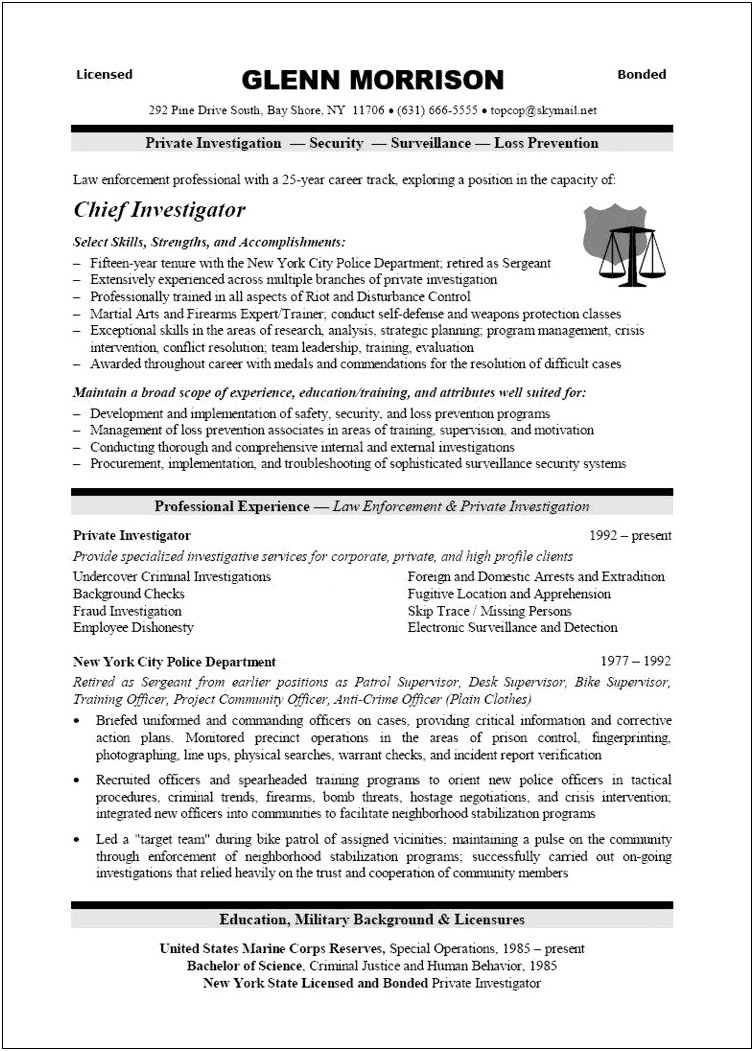 Resume Cover Letter For Loss Prevention