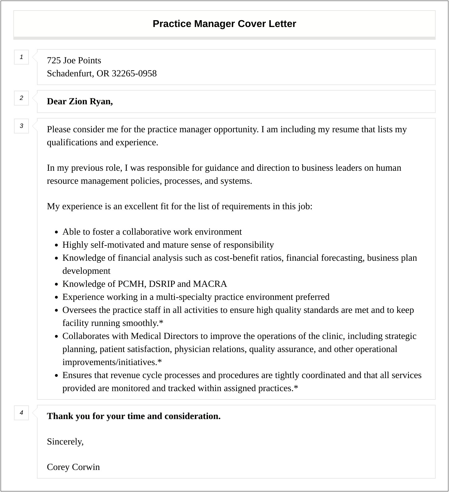 Resume Cover Letter For Medical Practice Manager