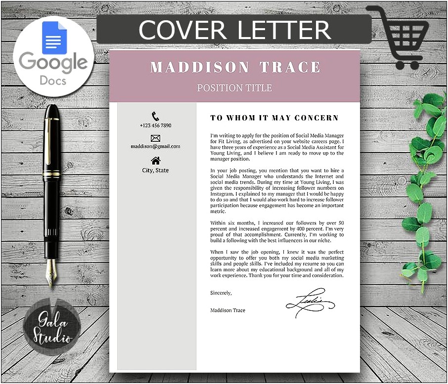 Resume Cover Letter Template For Google Docs