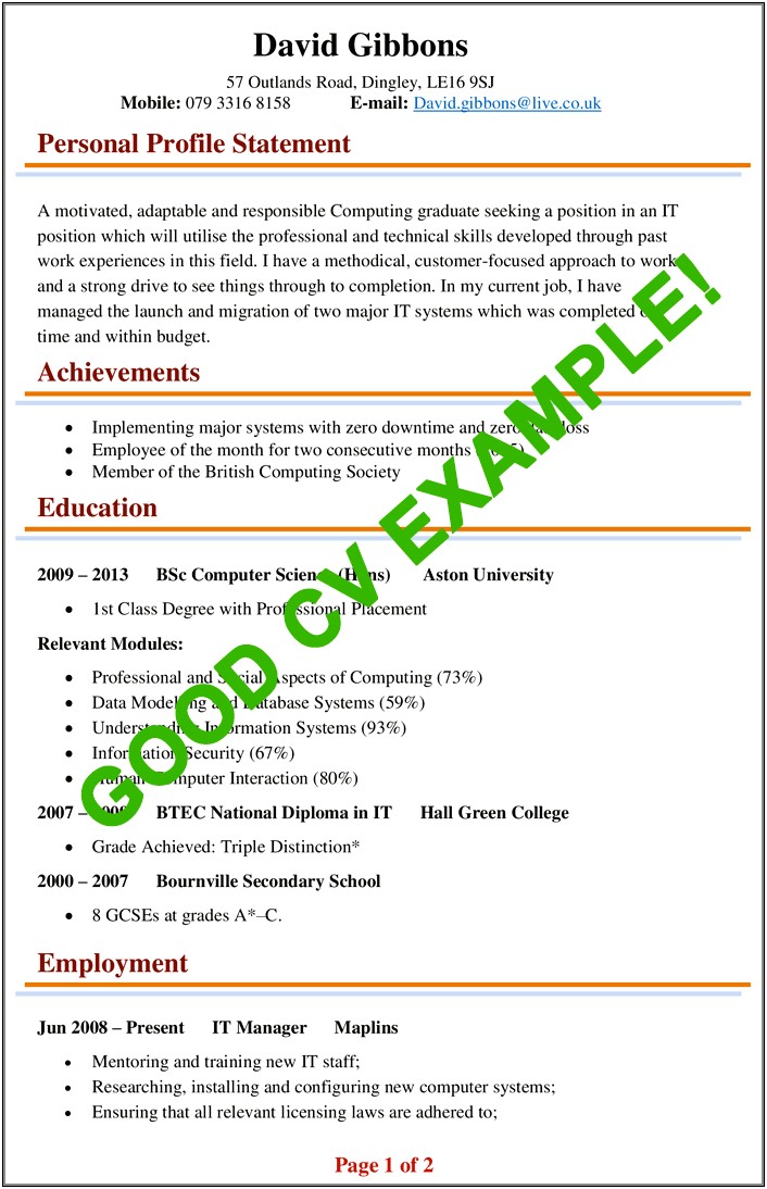 Resume Current Job Example Start With Education