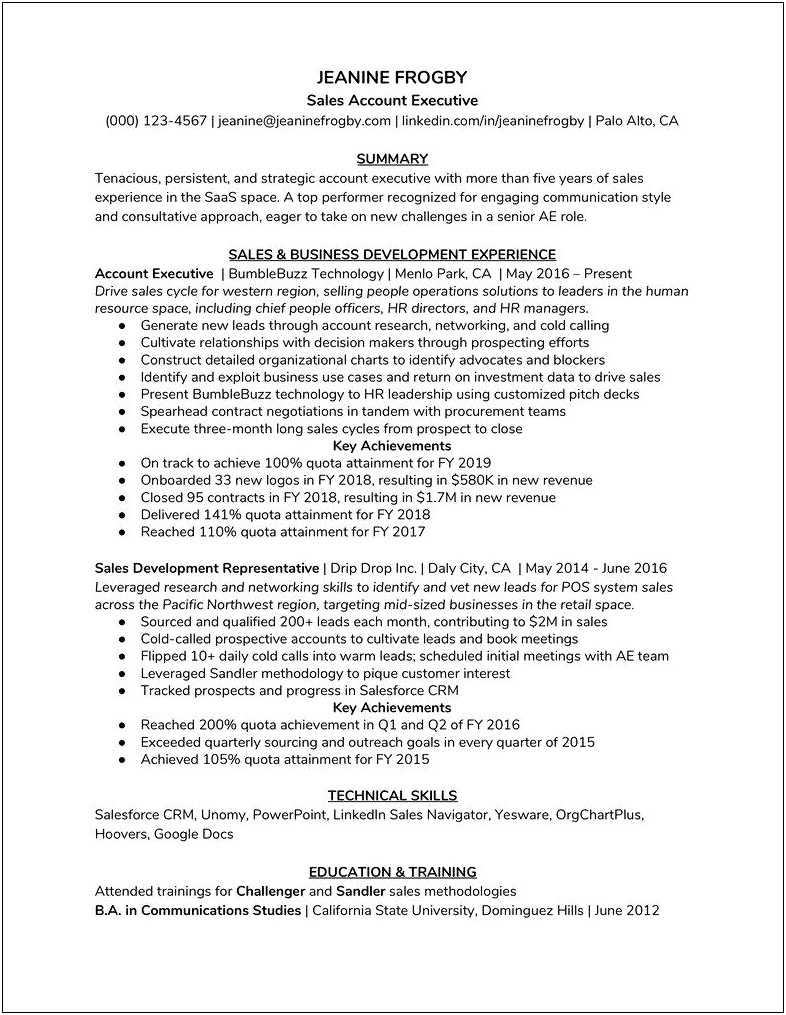 Resume Customer Service Bullet Point Example