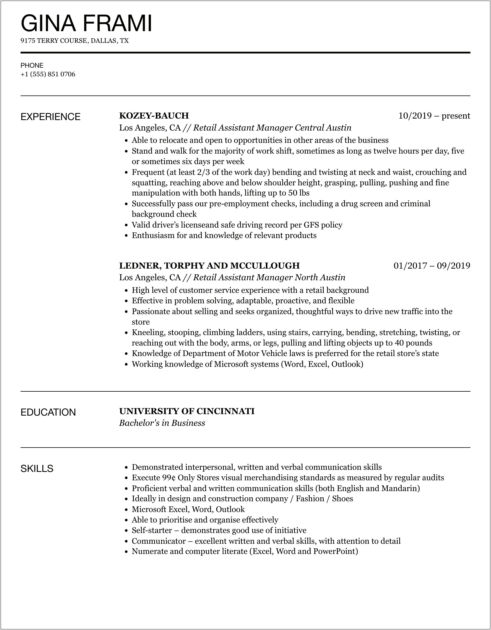 Resume Description Goodwill Store Sales Manages