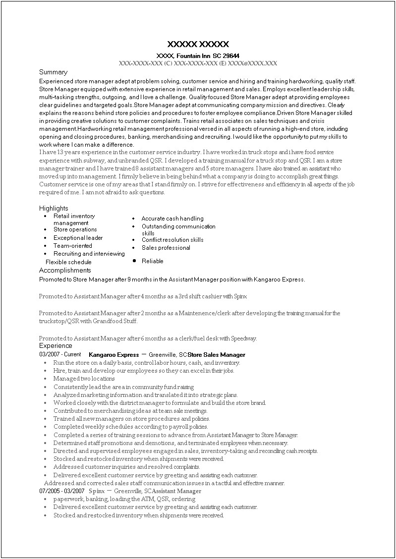 Resume Developed Communication Conflict Resolution Shift Manager