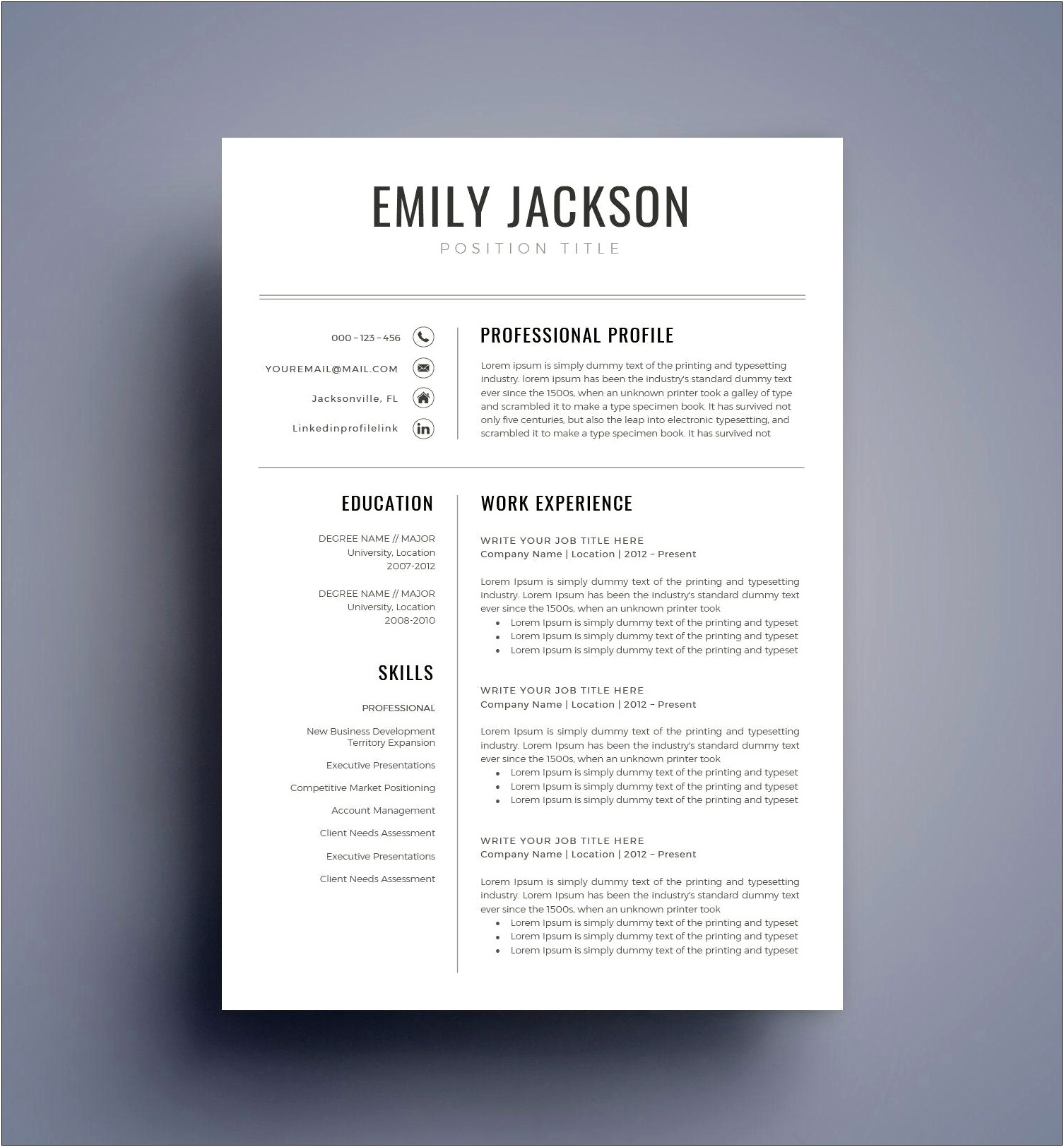 Resume Download In Ms Word 2007