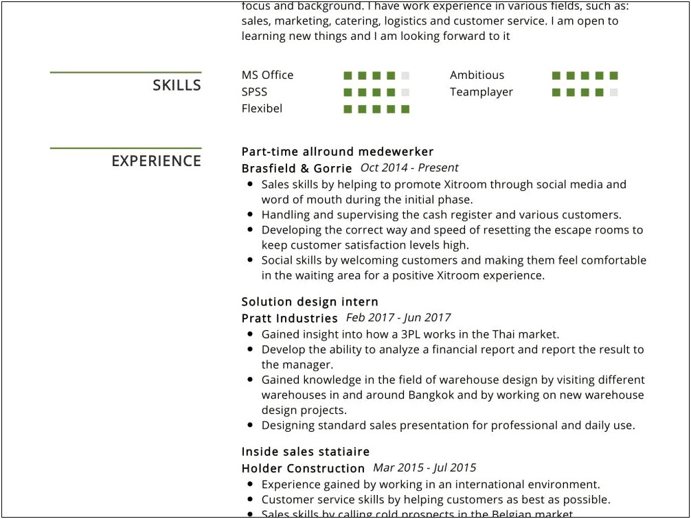 Resume Entry For Best Buy Sale Assiocate