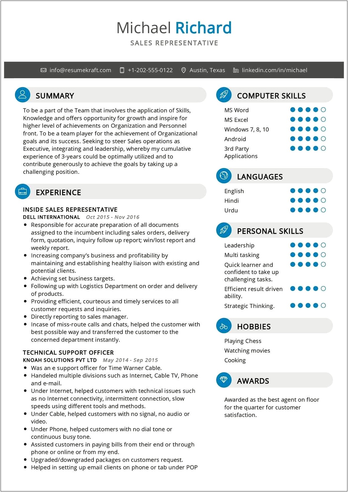 Resume Example For Cable Company Customer Service Rep