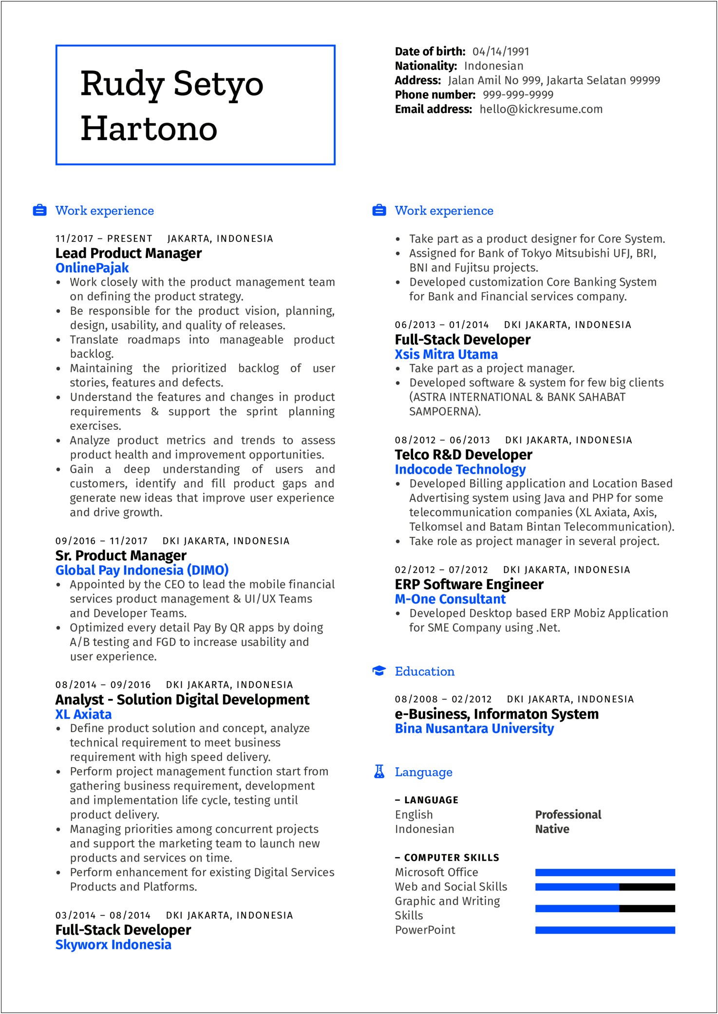 Resume Example From A Professional Writer