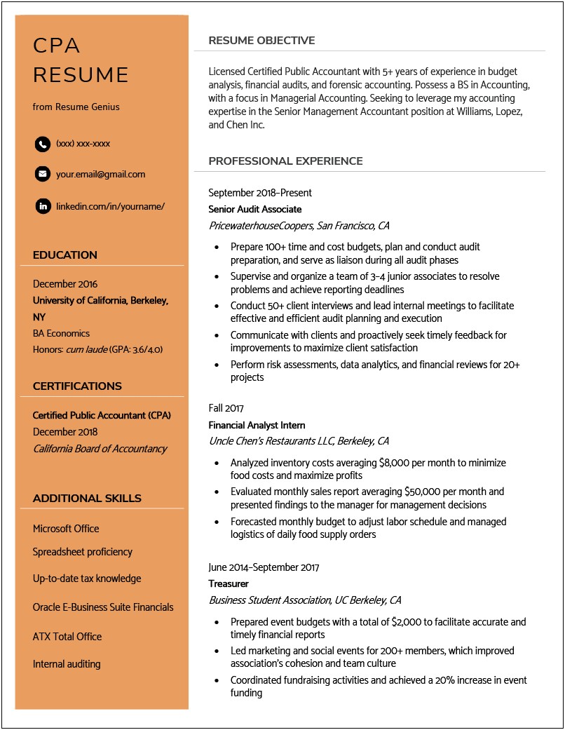 Resume Example Of Tax Reporting Analyst