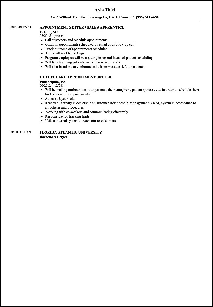 Resume Example With Oldest To Newest