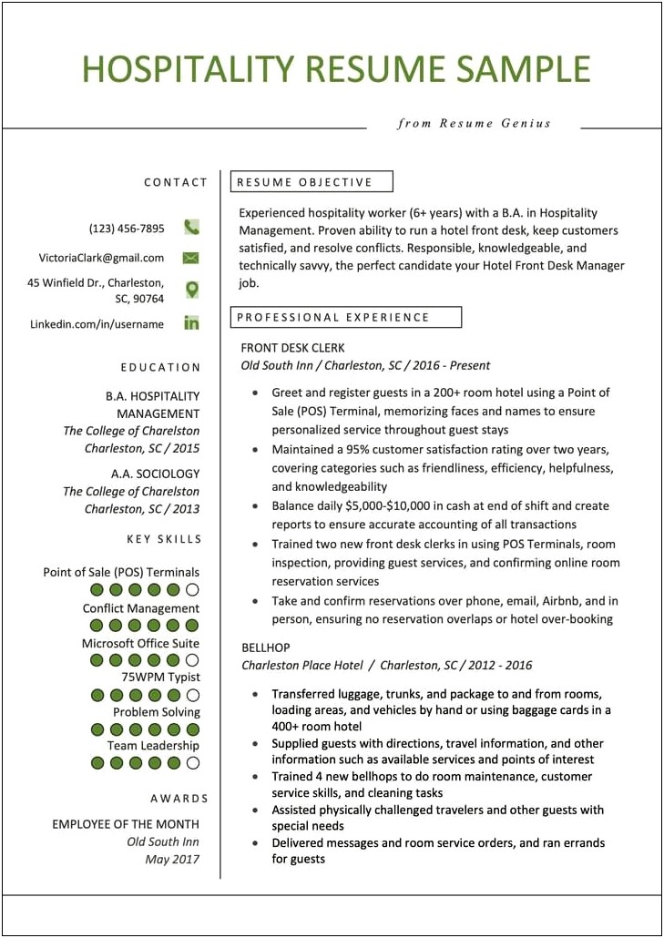 Resume Examples 2017 For Customer Service