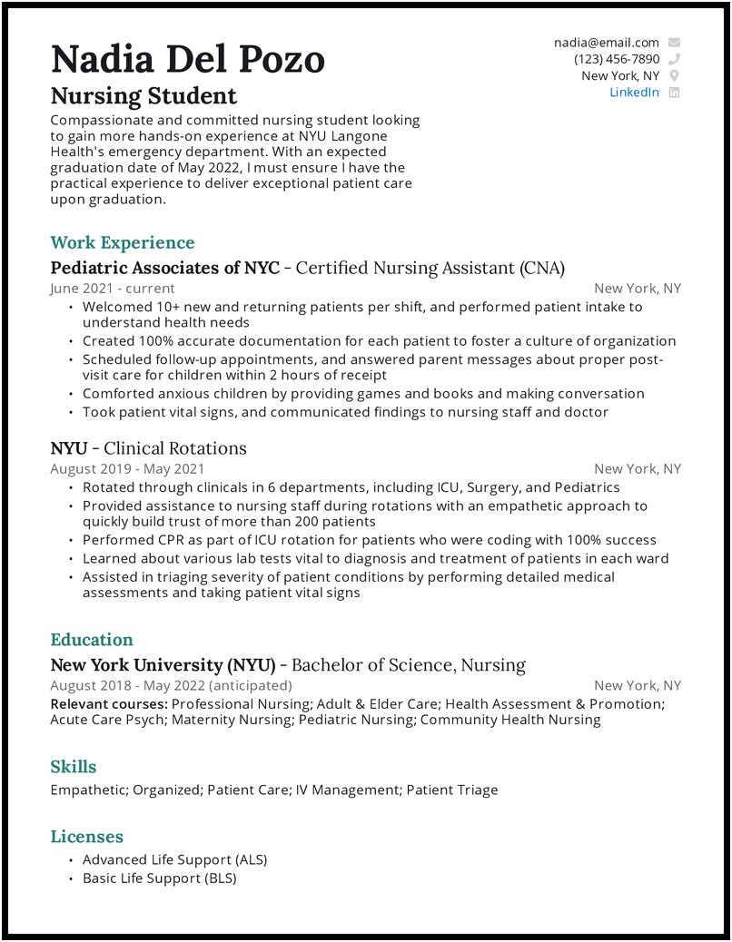 Resume Examples For Adults With Little Experience