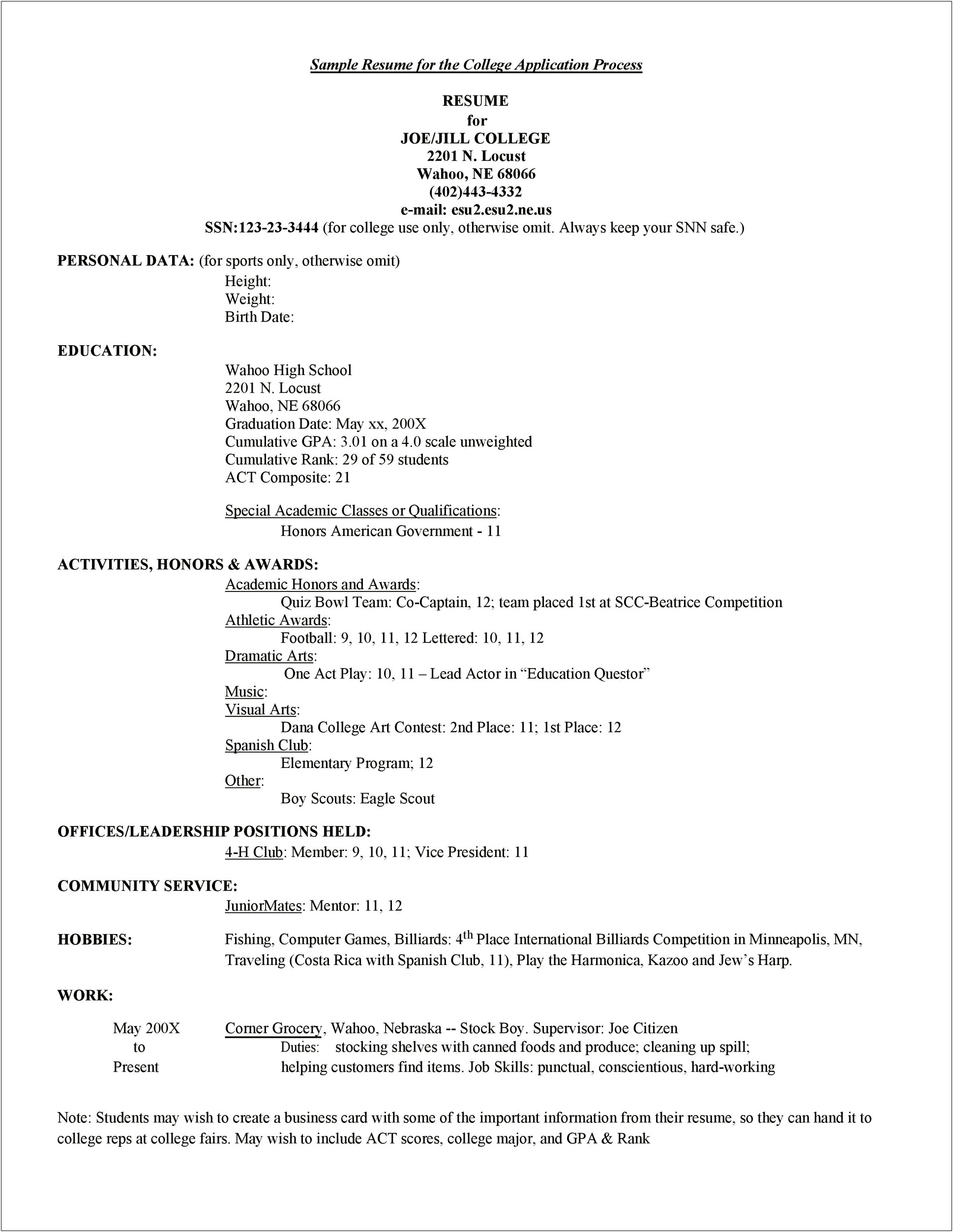 Resume Examples For College Students Free